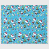 Feestelijke Kerstboom hemelsblauw Inpakpapier (Vlak)