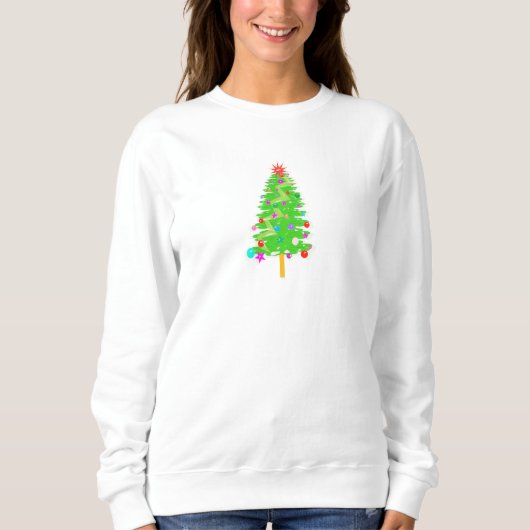 Feestelijke kerstboom illustratie sweatshirt (Voorkant)