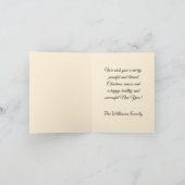 Feestelijke kerstboom in een bergdorp feestdagen kaart (Binnen)