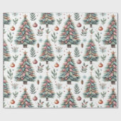 Feestelijke kerstboom inpakpapier (Vlak)
