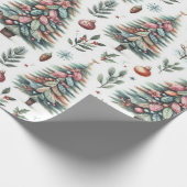 Feestelijke kerstboom inpakpapier (Hoek)