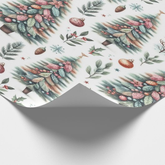 Feestelijke kerstboom inpakpapier (Hoek)