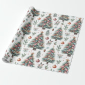 Feestelijke kerstboom inpakpapier (Uitgerold)