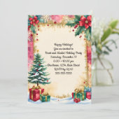 feestelijke kerstboom kaart (Staand voorkant)