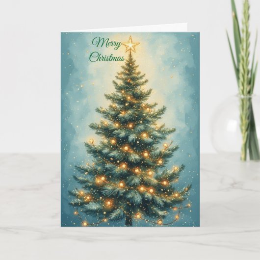 feestelijke kerstboom kaart (Voorkant)