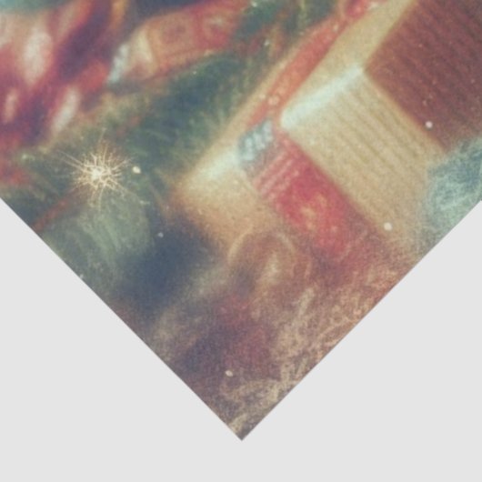 Feestelijke Kerstboom Kat Decoupage Tissuepapier (Detail)