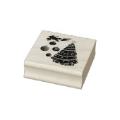 Feestelijke Kerstboom & Kerstballen Rubberstempel (Stempel)