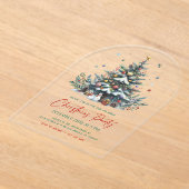 Feestelijke kerstboom kerstfeest uitnodiging (Laagn)