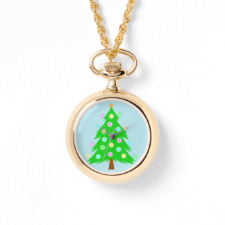 Feestelijke Kerstboom Ketting Horloge