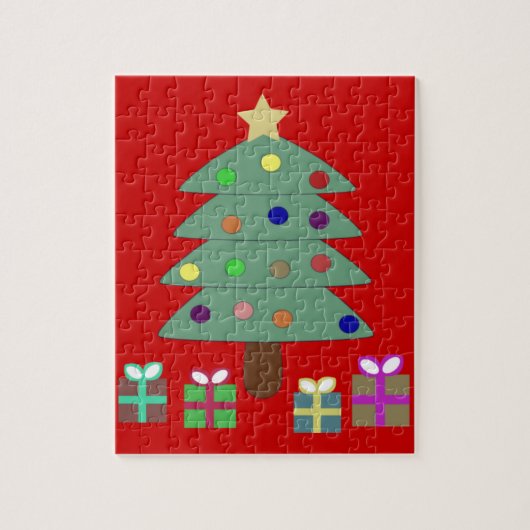 feestelijke kerstboom legpuzzel (Verticaal)