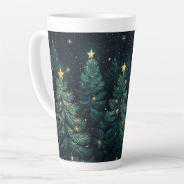 Feestelijke Kerstboom met Gezellige Winterontwerp Latte Mok