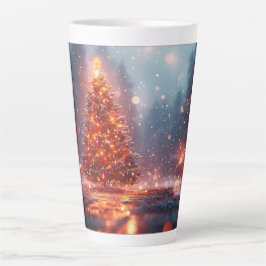 Feestelijke Kerstboom met Gezellige Winterontwerp Latte Mok