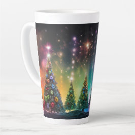 Feestelijke Kerstboom met Gezellige Winterontwerp Latte Mok