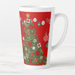 Feestelijke Kerstboom met Gezellige Winterontwerp Latte Mok