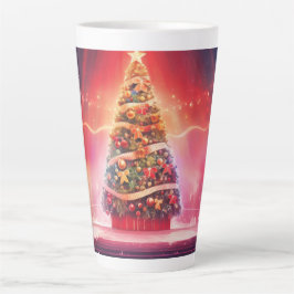 Feestelijke Kerstboom met Gezellige Winterontwerp Latte Mok
