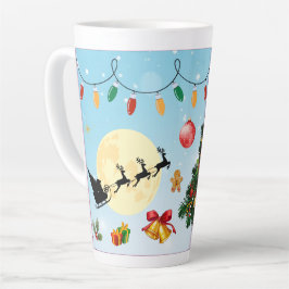 Feestelijke Kerstboom met Gezellige Winterontwerp Latte Mok