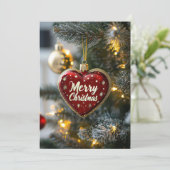 Feestelijke kerstboom met hart Wenskaart Feestdagenkaart (Staand voorkant)