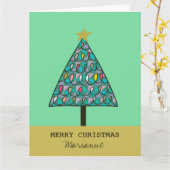 Feestelijke Kerstboom met Lichten Kaart (Gele Bloem)