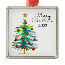 Feestelijke Kerstboom Met Rode Ornamenten
