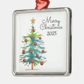 Feestelijke Kerstboom Met Rode Ornamenten (Links)