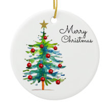 Feestelijke Kerstboom Met Rode Ornamenten