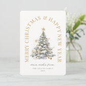 Feestelijke kerstboom Modern Feestdagenkaart (Staand voorkant)
