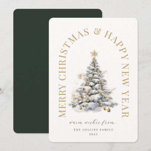 Feestelijke kerstboom Modern Feestdagenkaart (Voorkant / Achterkant)
