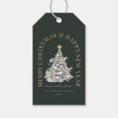 Feestelijke Kerstboom Modern Groen Cadeaulabel (Voorkant)
