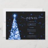 Feestelijke kerstboom Navy Blue Wedding Menu Progr Kaart (Achterkant)