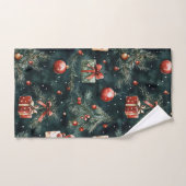 Feestelijke kerstboom Ornamenten en geschenken Pat Bad Handdoek (Handdoek)