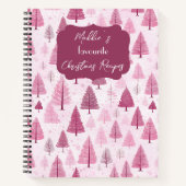 Feestelijke kerstboom patroon recept notitieboek (Voorkant)