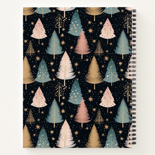 Feestelijke Kerstboom Patroon Recept Notitieboek (Achterkant)