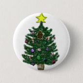feestelijke kerstboom ronde button 5,7 cm (Voorkant)