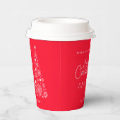 Feestelijke kerstboom rood papieren bekers (Rechts)