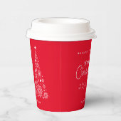 Feestelijke kerstboom Rood Papieren Bekers (Rechts)