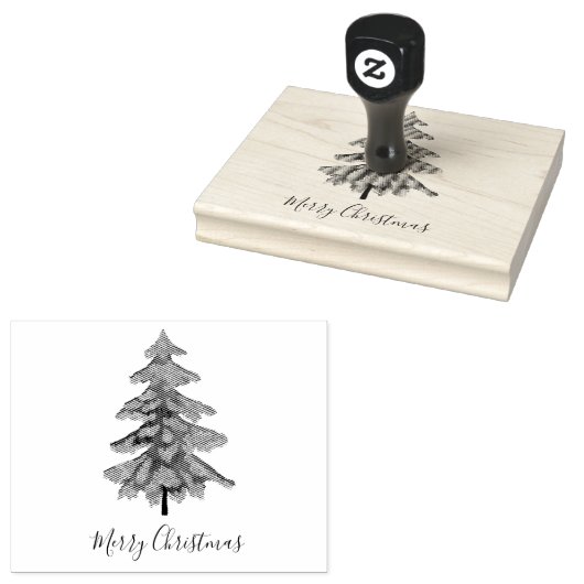 feestelijke kerstboom rubberstempel (Gestempeld)