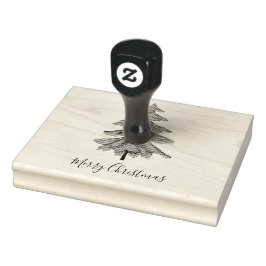 feestelijke kerstboom rubberstempel