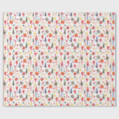 Feestelijke kerstboom Schattigee Elfs Waterverf Gi Cadeaupapier (Vlak)