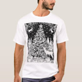 Feestelijke Kerstboom Silhouette Zwart Design op T-shirt (Voorkant)