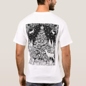 Feestelijke Kerstboom Silhouette Zwart Design op T-shirt (Achterkant)