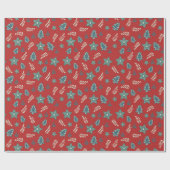 Feestelijke kerstboom ster Modern rood groen Cadeaupapier (Vlak)