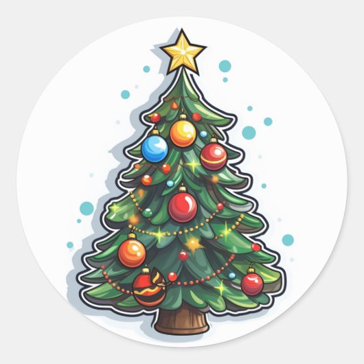 Feestelijke kerstboom Sticker (Voorkant)