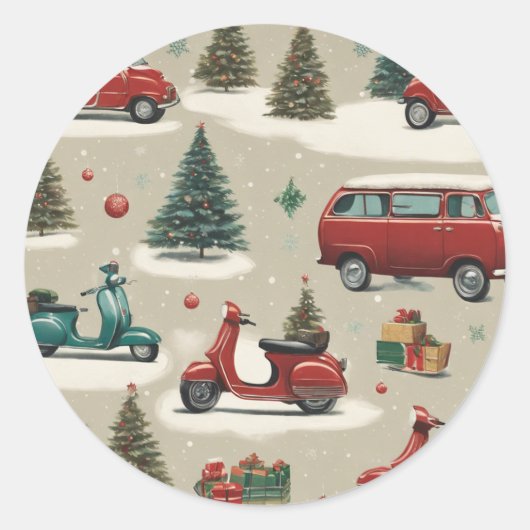 Feestelijke kerstboom Sticker met Ornamenten en (Voorkant)