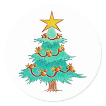 Feestelijke kerstboom stickers