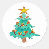Feestelijke kerstboom stickers (Voorkant)