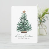 Feestelijke kerstboom vakantie Kaart (Staand voorkant)