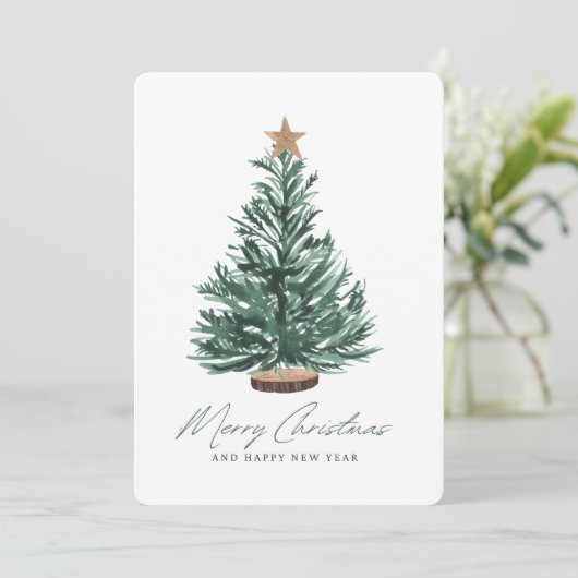 Feestelijke kerstboom vakantie Kaart (Staand voorkant)