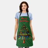 Feestelijke Kerstboom Vakantie Schort (Gedragen)