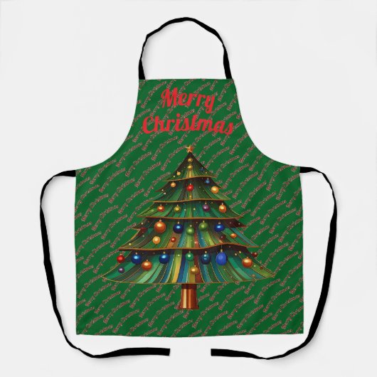 Feestelijke Kerstboom Vakantie Schort (Voorkant)