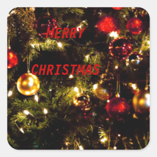 feestelijke kerstboom vierkante sticker